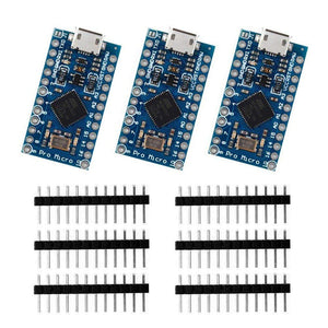 3pcs Pro Micro ATmega32U4 5V/16MHz Development Board With 3 Row Pin Header for Arduino Leonardo Replace ATmega328 Pro Mini