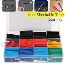 Load image into Gallery viewer, 560pcs PE Heat Shrink Tube Assortment Wrap Electrical Insulation Cable Tubing Polyolefin Cable Insulated Sleeving Tubing Set
