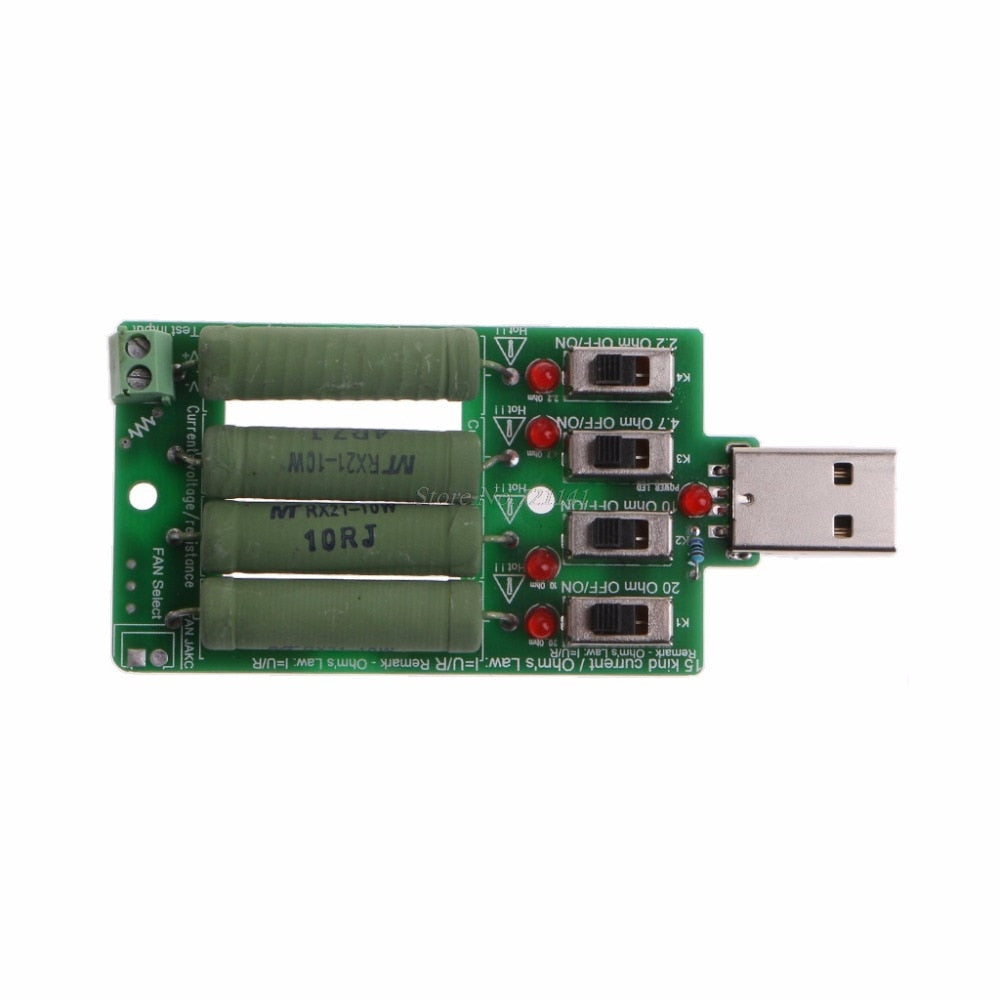 USB Electronic Load Discharge Resistance Resistor Adjustable 15 Current Tester USB Test Dropship