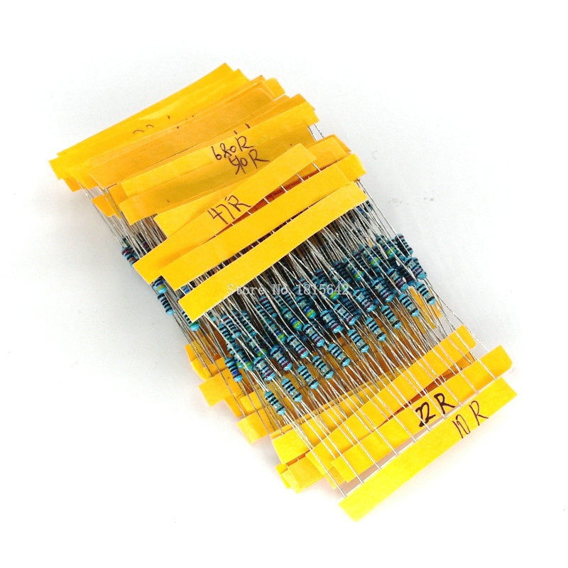 1 Pack 300Pcs 10 -1M Ohm 1/4w Resistance 1% Metal Film Resistor Resistance Assortment Kit Set 30 Kinds Each 10PCS